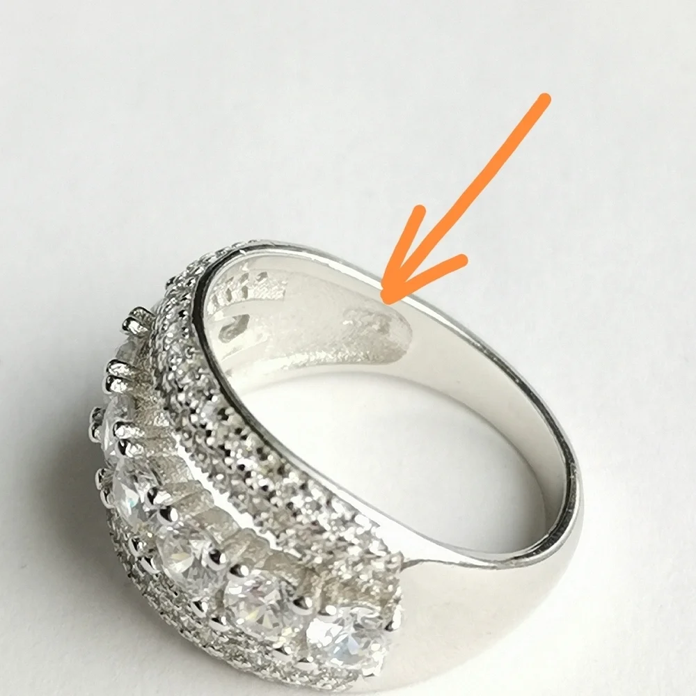 CZ half eternity band ring in Sterling Silver size 7